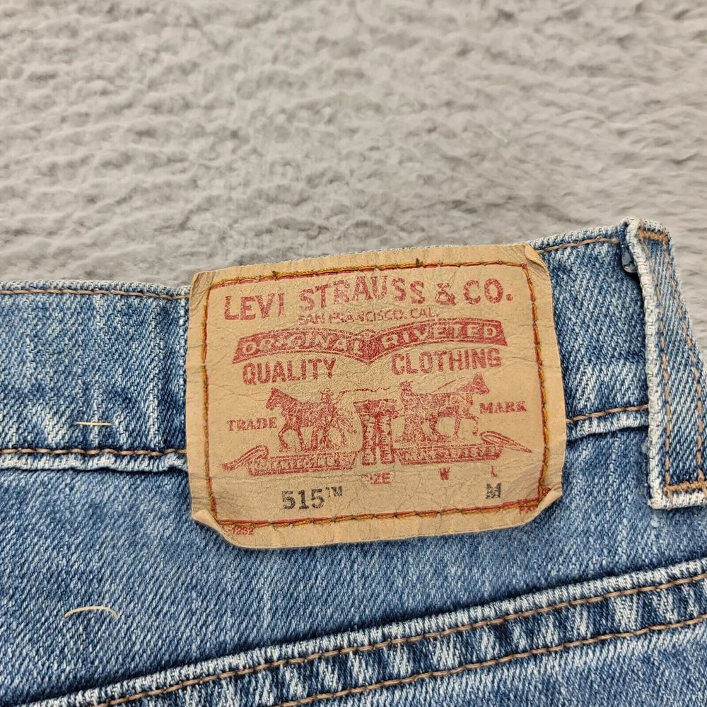 Vintage Levi's Jeans Womens 16m Blue Denim 515 Nouveau Bootcut‎ Distressed Y2K - Picture 6 of 14